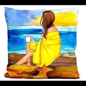 Decorative Throw pillow. Size 16 x 16. New with tags. Beach theme.
